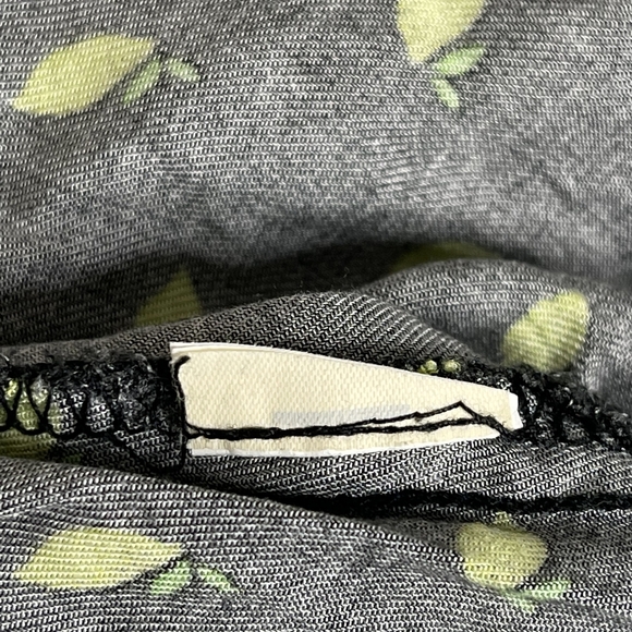 2/$30 ZARA Lemon Print Fit and Flare Black Dress V-Neck Scalloped Sleeve #6871 - Picture 14 of 16